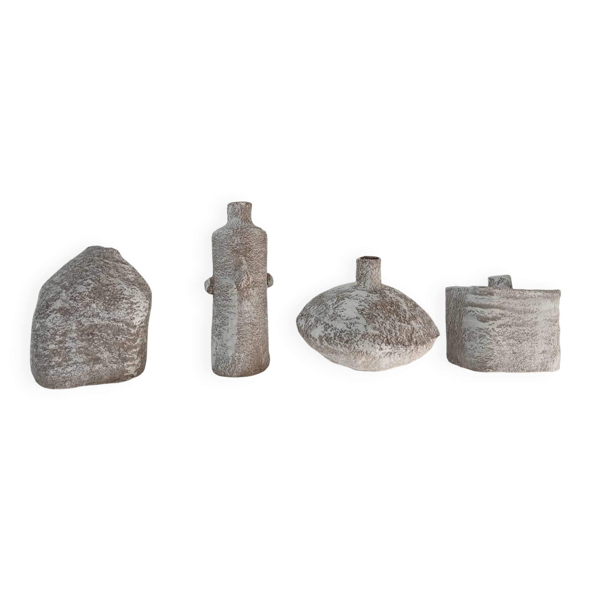 Lot de 4 vases sculpturaux esprit minéral Boho