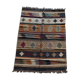 Tapis kilim en toile de jute et coton. 120cm x 190cm
