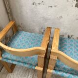 Set of 6 oak chairs with armrests Ate Van Apeldoorn