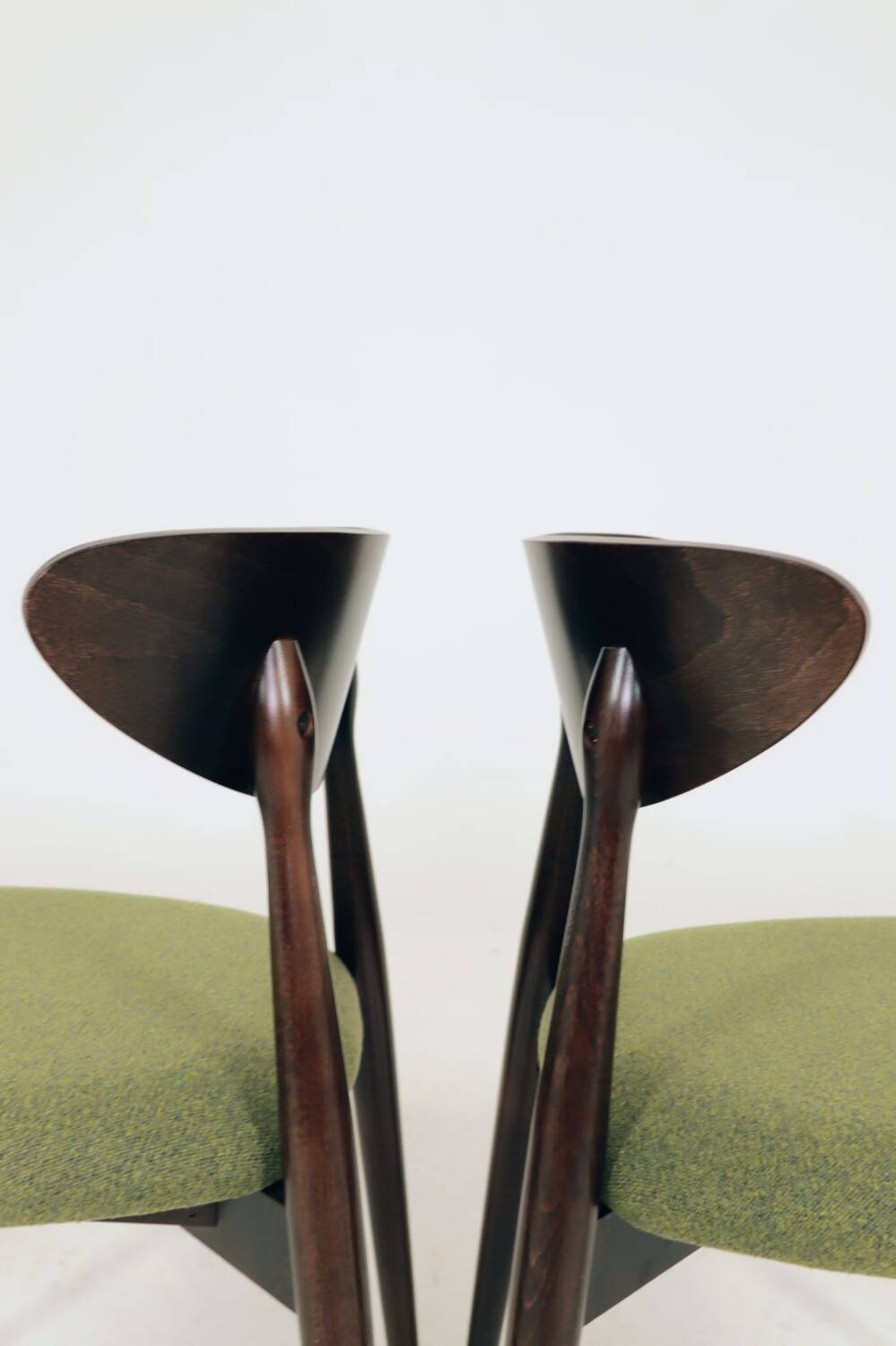 Eucalyptus green boucle dining chairs