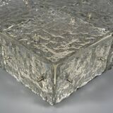 1960s 1970s Ice Glass Flush Mount Plafoniere by Kalmar Franken KG Austria