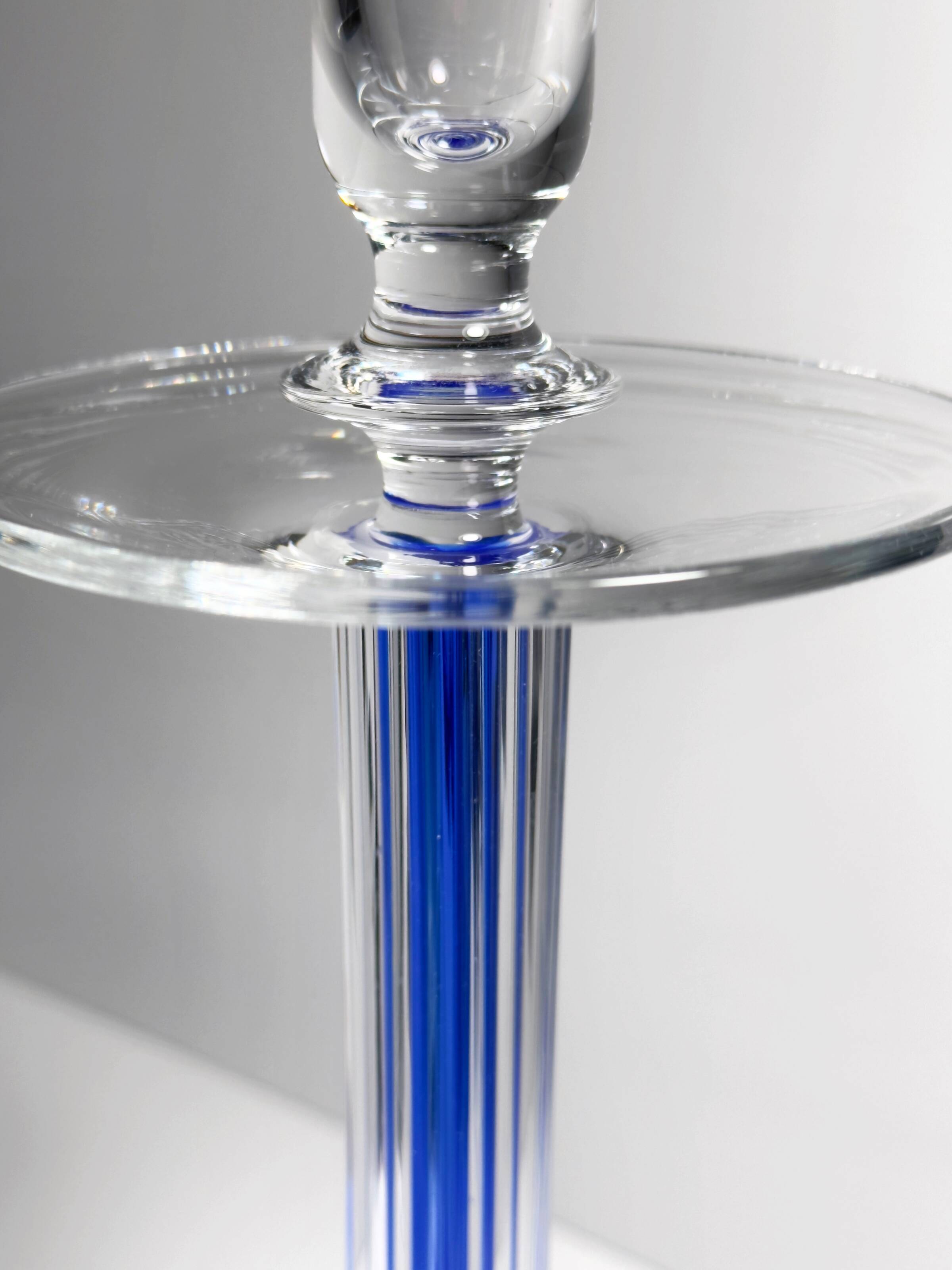 2 porte-bougies en verre IVV Italia - années 1980