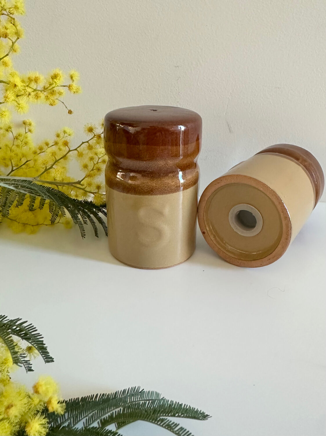 Ceramic salt and pepper duo