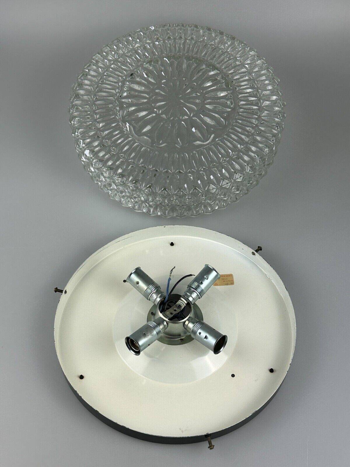60s 70s ceiling lamp Hustadt Leuchten Germany Plafoniere glass & metal