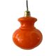 Vintage pendant lamp in electrified orange opaline to nine
