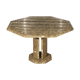 Octagonal post-modernist lounge table in marble beaded massive green quartz, Italy 1970s