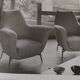 Vintage ivory fabric armchair, Italy