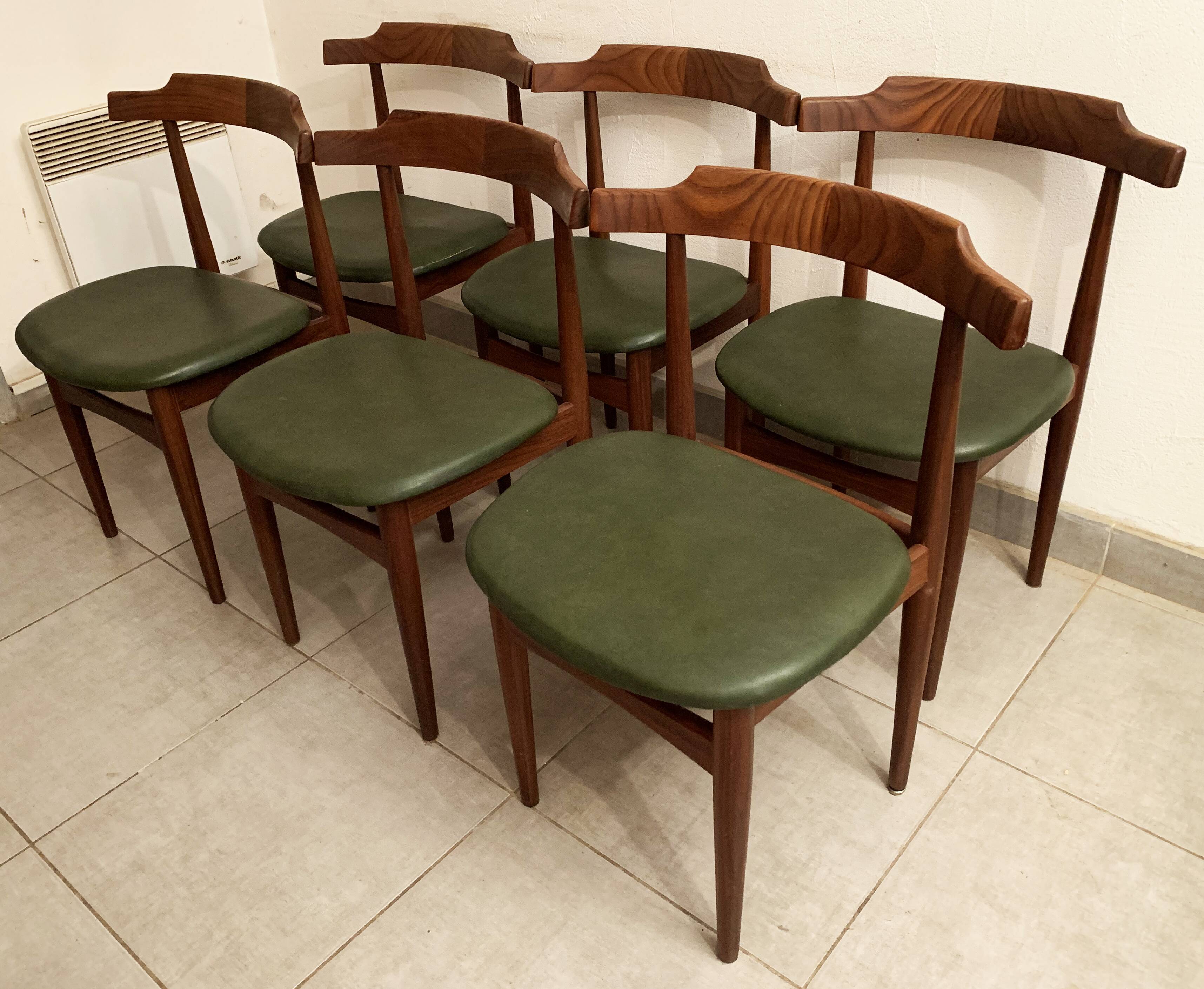 Ensemble de 6 chaises danoises de Hans Olsen pour le fabricant Frem Røjle