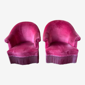 Paire de fauteuils crapaud