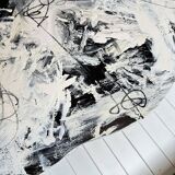 Baroque Abstract Painted Commode in Black and White by Felix Bachmann, 2024