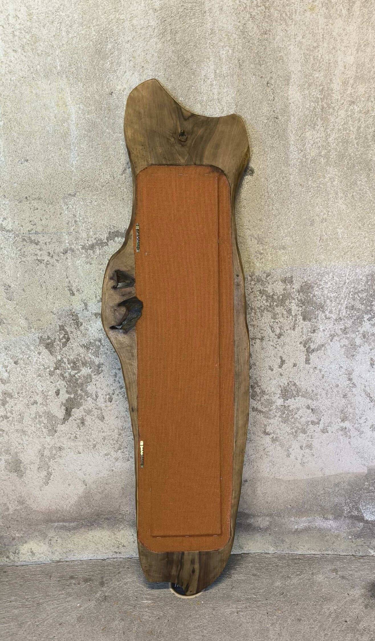 Vintage free-form mirror in solid wood.