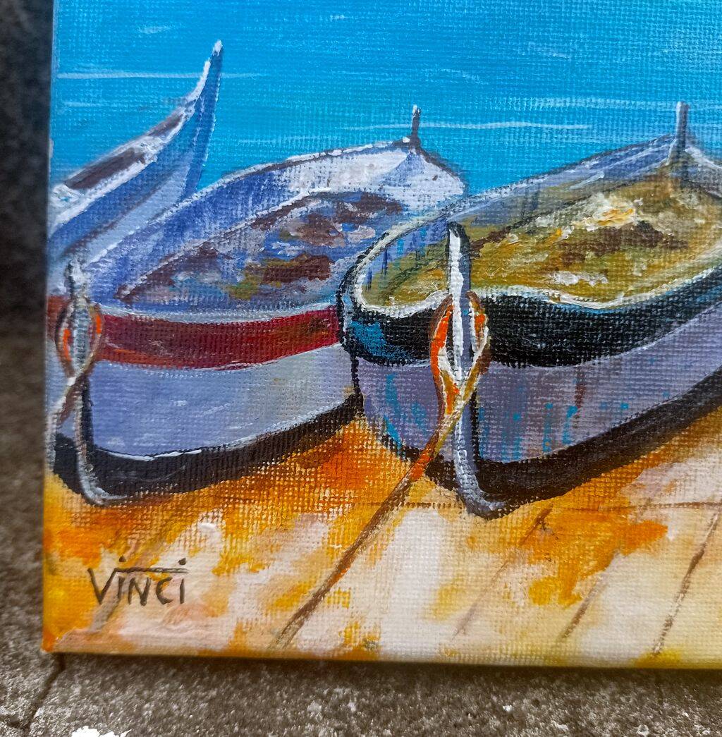 Peinture - Vieux village de pêcheurs à Madère