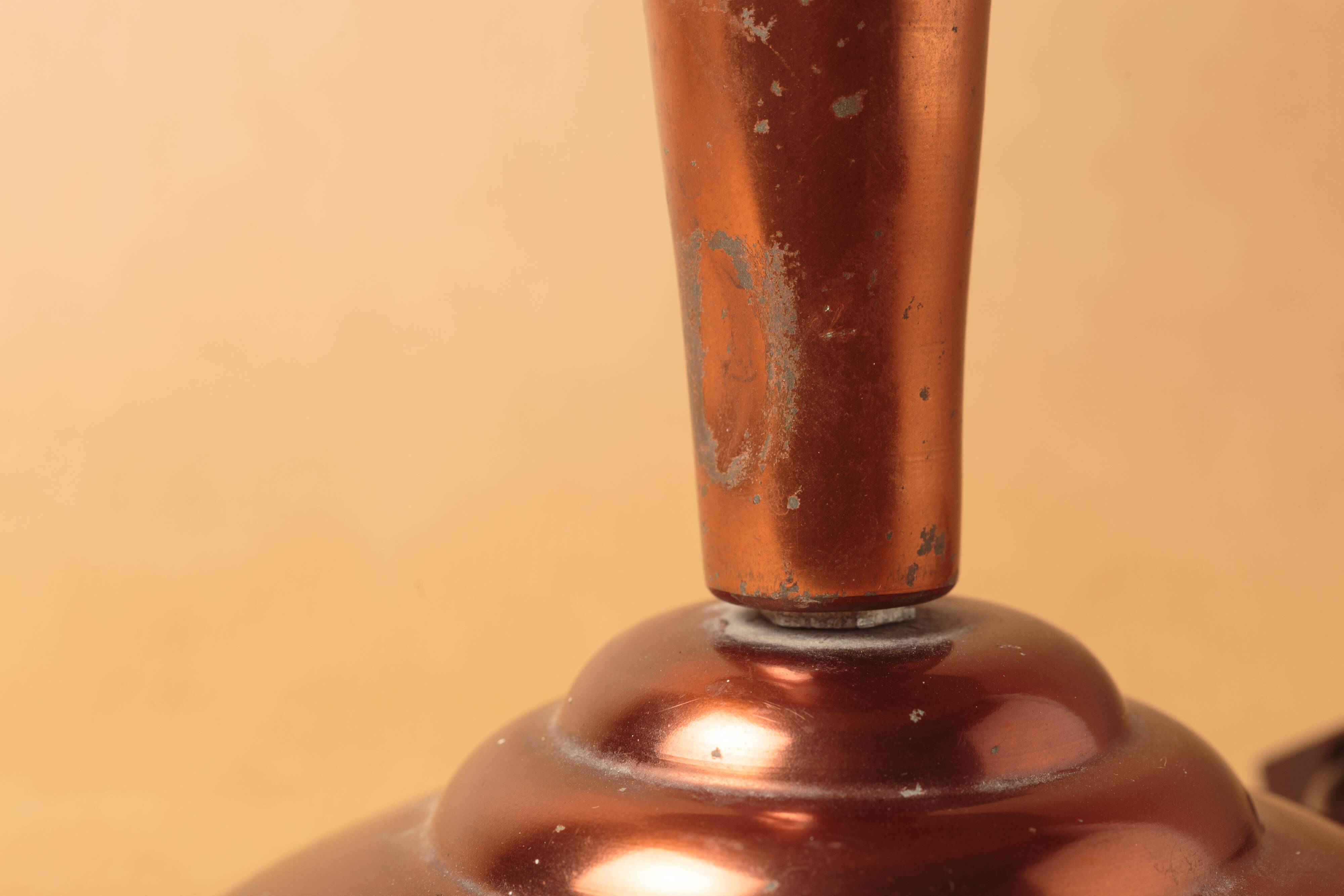 Desk lamp mushroom copper metal art deco 1930 1940