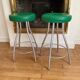 Paire de tabourets en simili cuir vintage