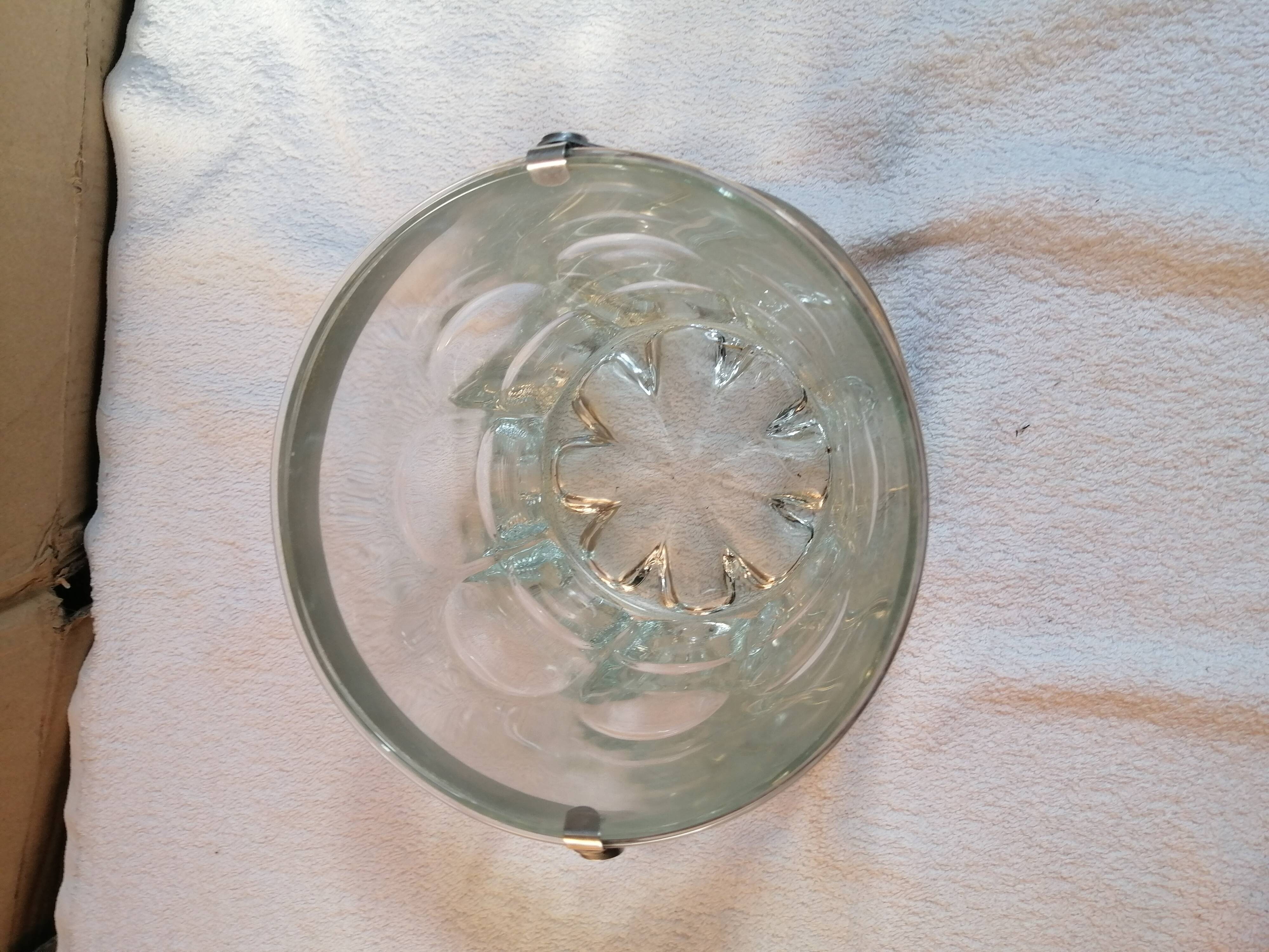 Glass and metal ice bucket