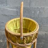 Worker BASKET with vintage sewing 1960 in rattan