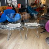Chair Bertoia Rislan gray edition Knoll with white cake year 80