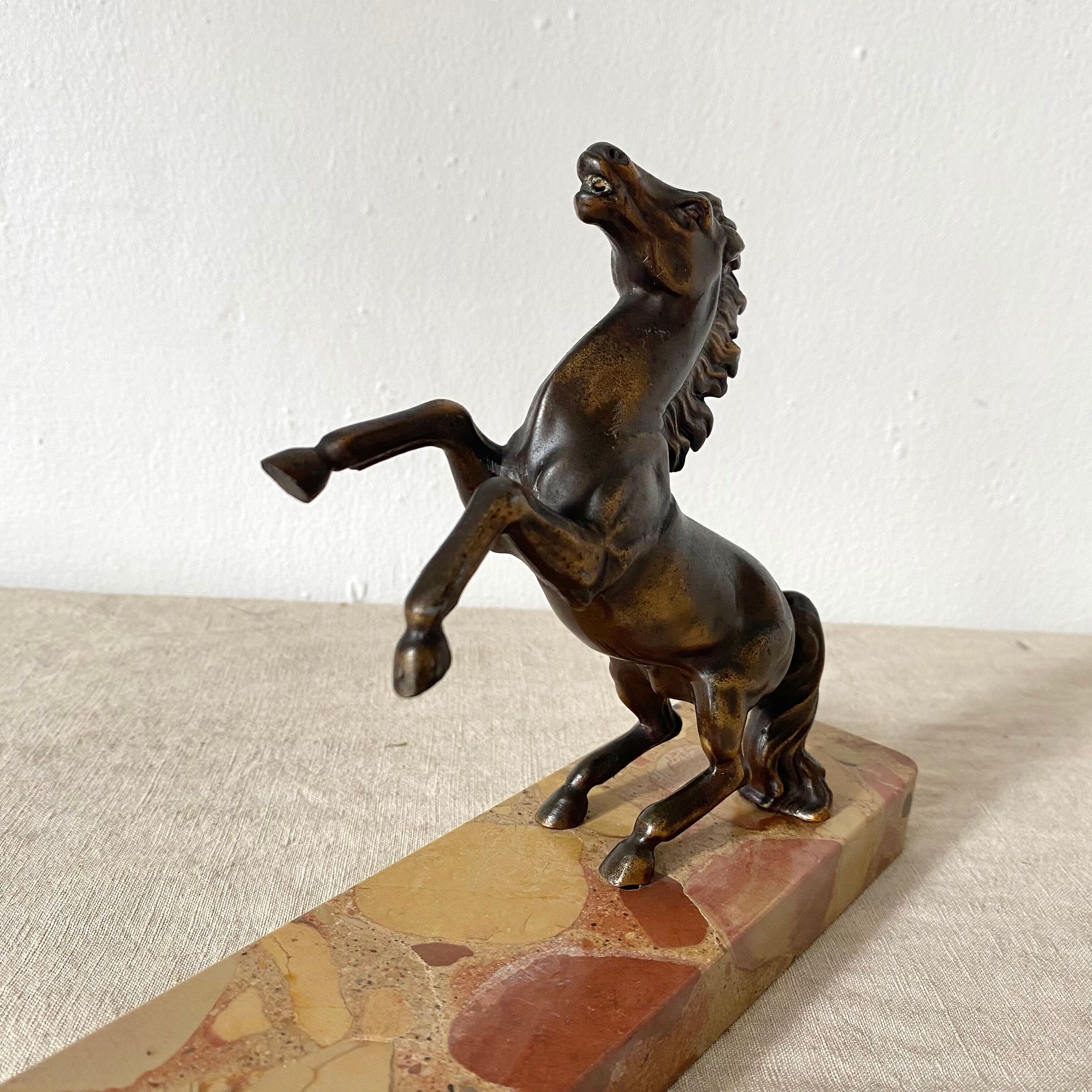 Marble bookend, horse décor