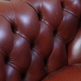 English Cowhide Leather Chesterfield Armchair