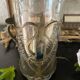 Antique glass and bronze candlestick