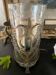 Antique glass and bronze candlestick