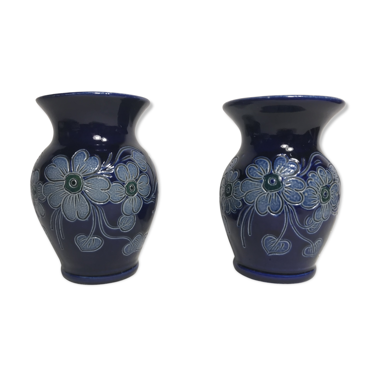 Pair old Alsace stoneware Vases