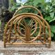 Vintage bamboo and wicker magazine rack