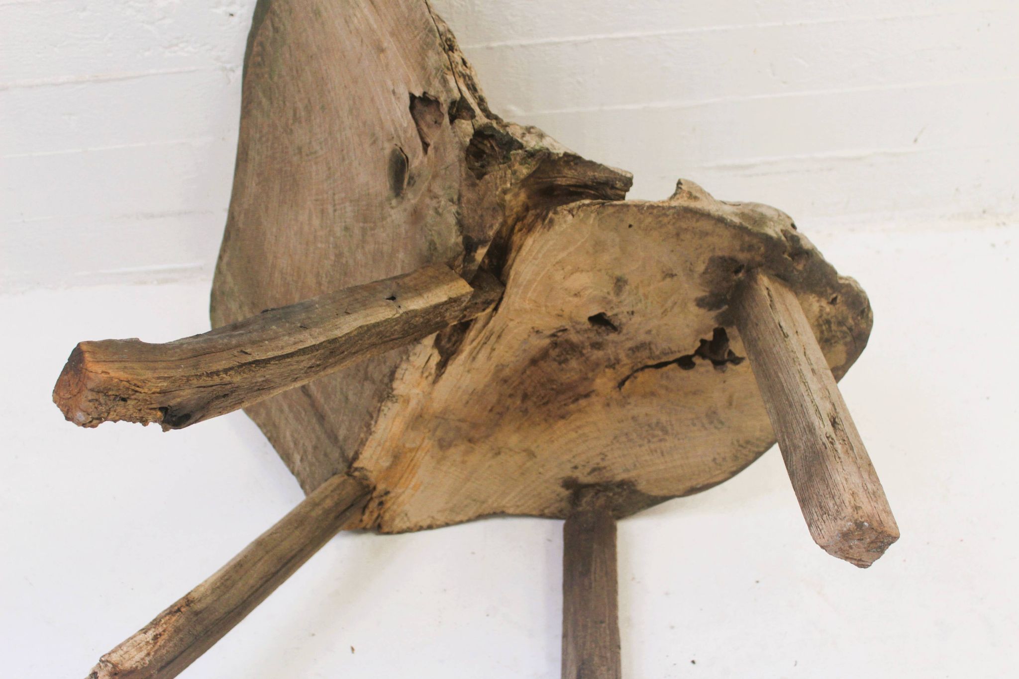 Sturdy Wabi Sabi chair in solid wood, 1950