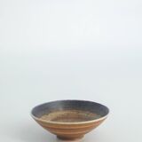2 bols de collection scandinaves en grès émaillé marron par G. Borg