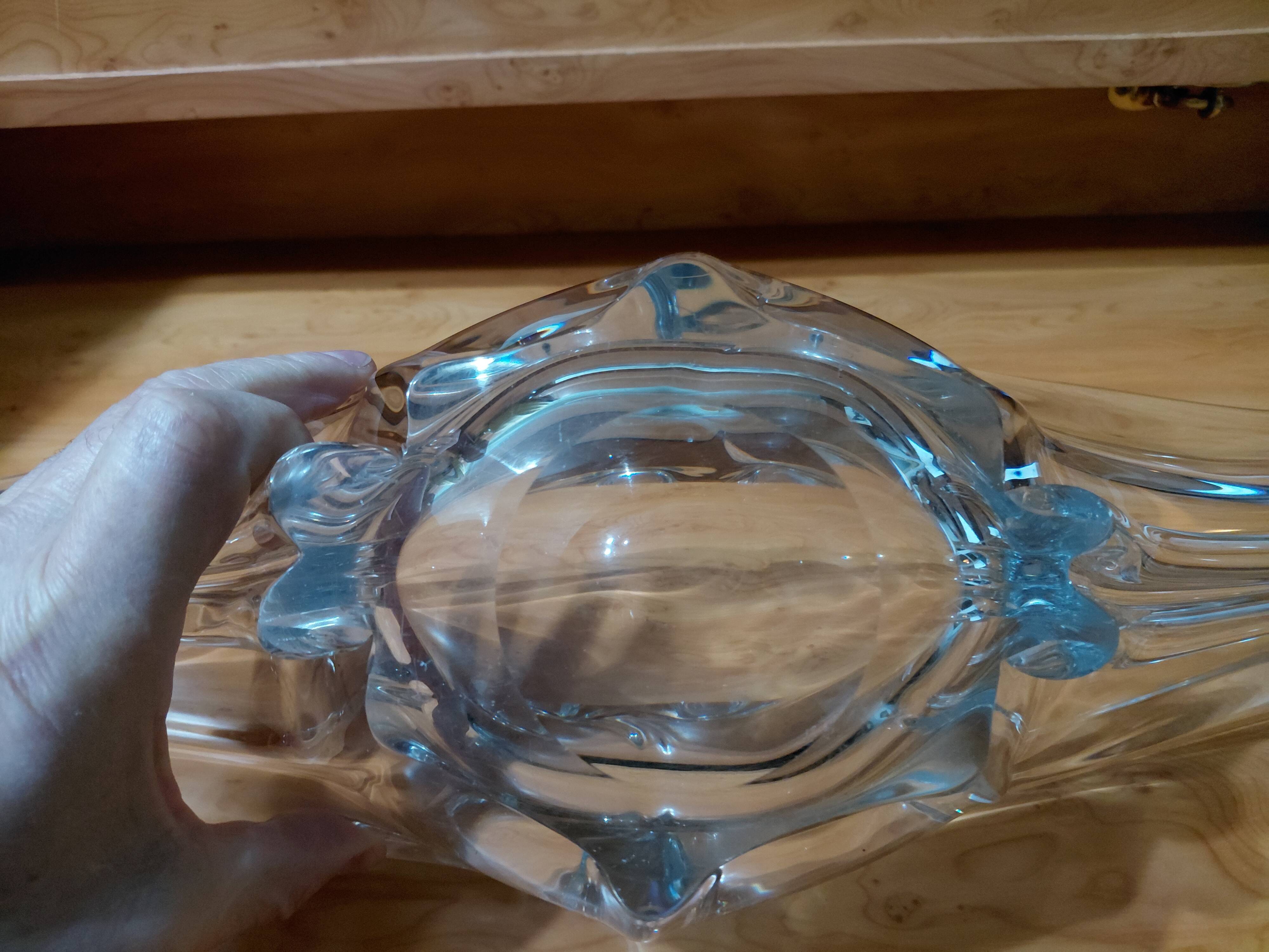 Crystal plate/sculpture "Cristallerie Lorraine" from the 60s/70s.