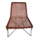 Modernist armchair in woven leather and black metal – 1960s–1970s