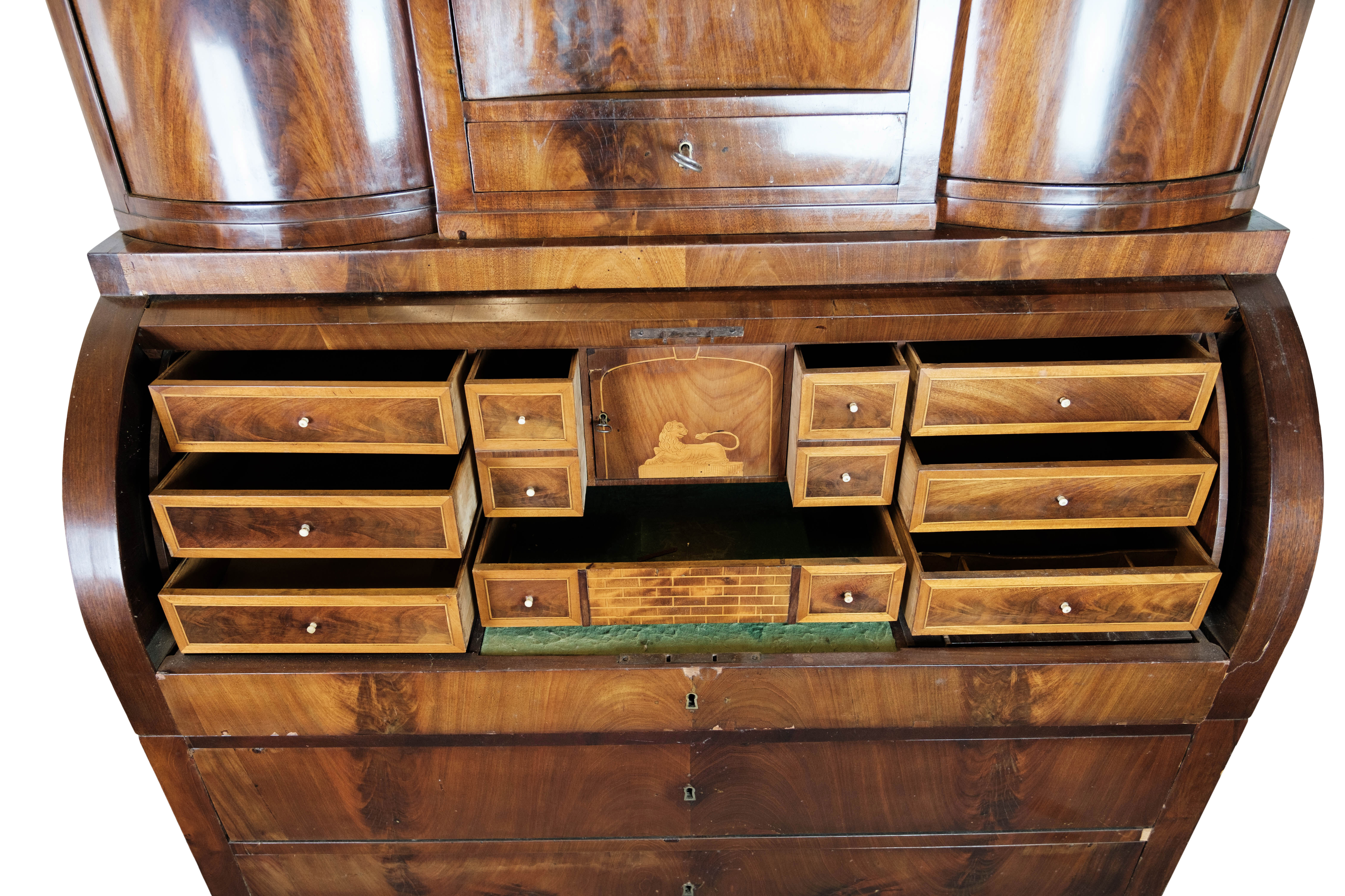 Empire bureau of hand polished mahogany, 1820s