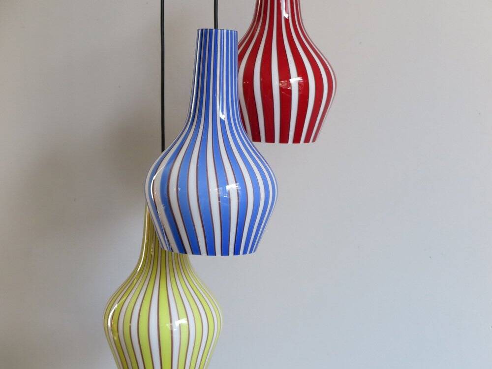 Italian Glass Pendant Lamp by Flavio Poli for Seguso Vetri Darte, 1950s
