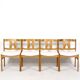 Set of four pine chairs from the 1960s.