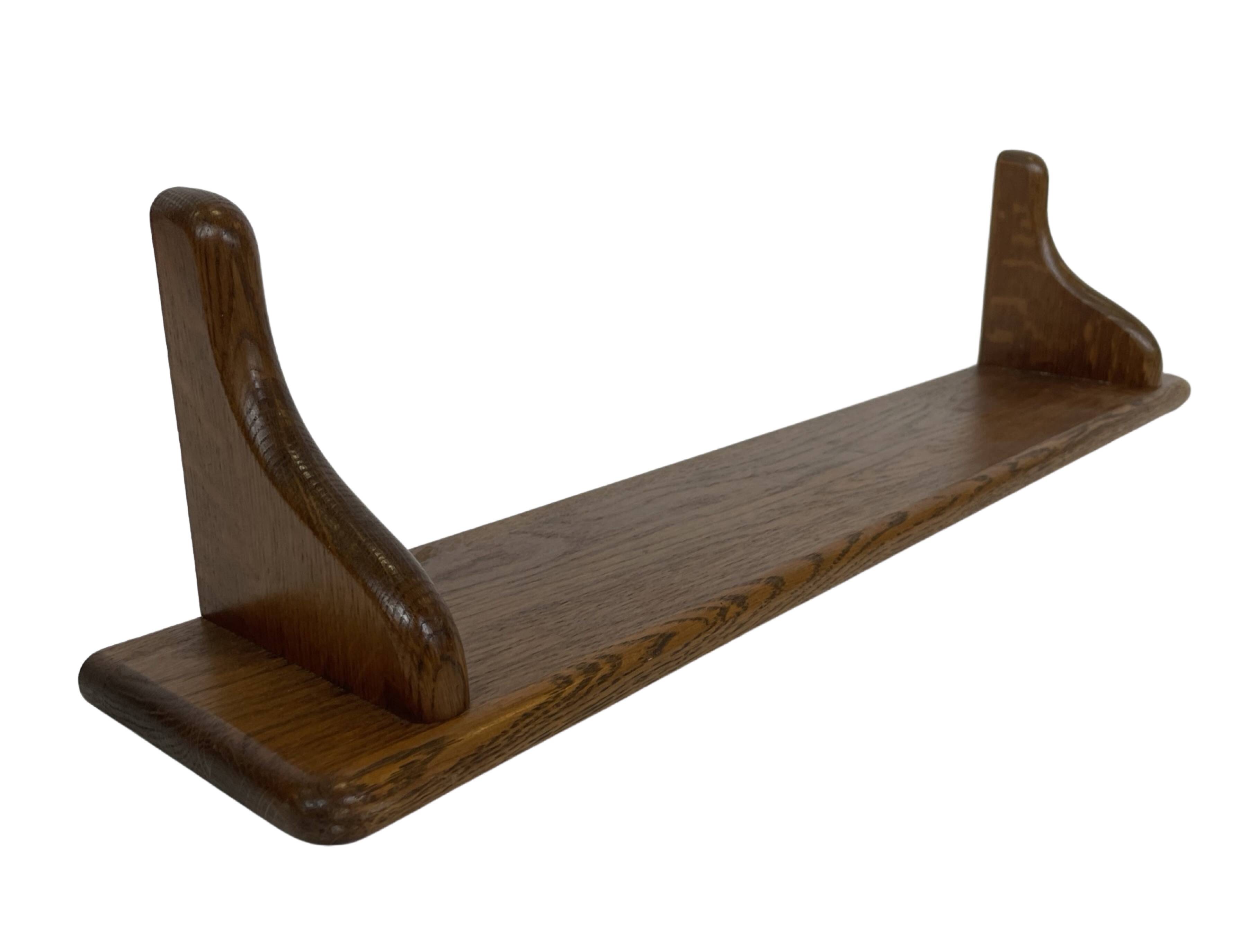 Vintage oak wall rack book shelf 1960s wood minimalist design