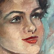 Portrait of a young woman by Gil d'Arvoy. 1950. Oil on canvas