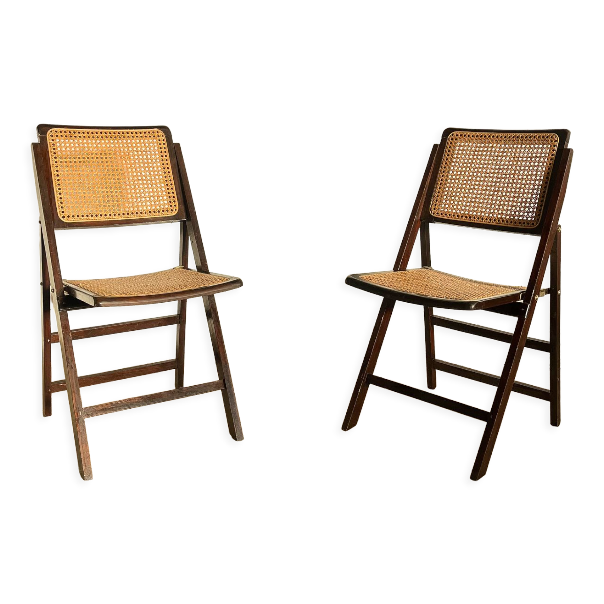 Pair of chairs complain cannage