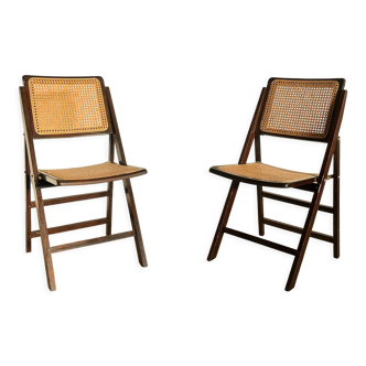 Pair of chairs complain cannage