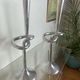 Pair of large aluminium bow candlesticks, Italy, 1970.
