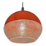 "Saturn" pendant light – orange and textured (1970s)