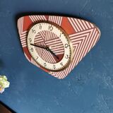 Vintage clock asymmetrical silent wall clock "pink copper"