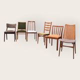 Zes Mid Century stoelen