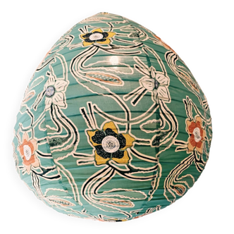 Printed fabric pear-shaped light fixture