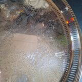 Silver-plated metal platter Christophle Fleuron France