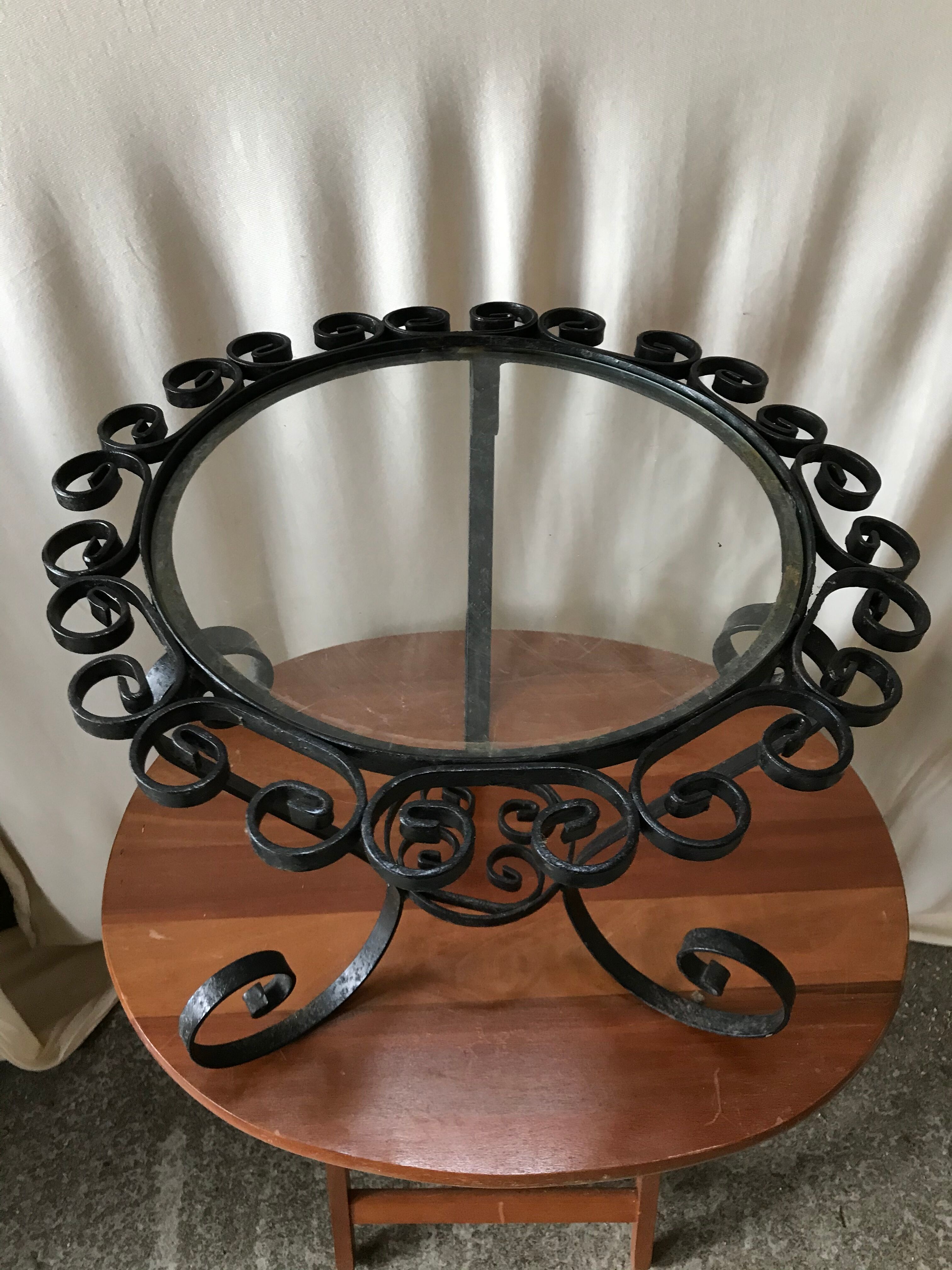 Old black metal table