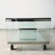 Table basse en verre et chrome de Pierangelo Galotti pour Galotti & Radice 1975