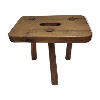 Tabouret tripode en chêne