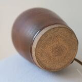 Lampe en grès et abat-jour plissé vintage
