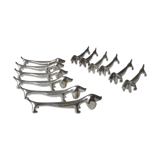 Set of 12 rests dachshund knives