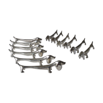 Set of 12 rests dachshund knives